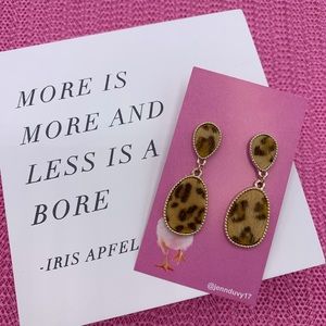 Leopard Animal Print Drop Gold Fashion Earrings